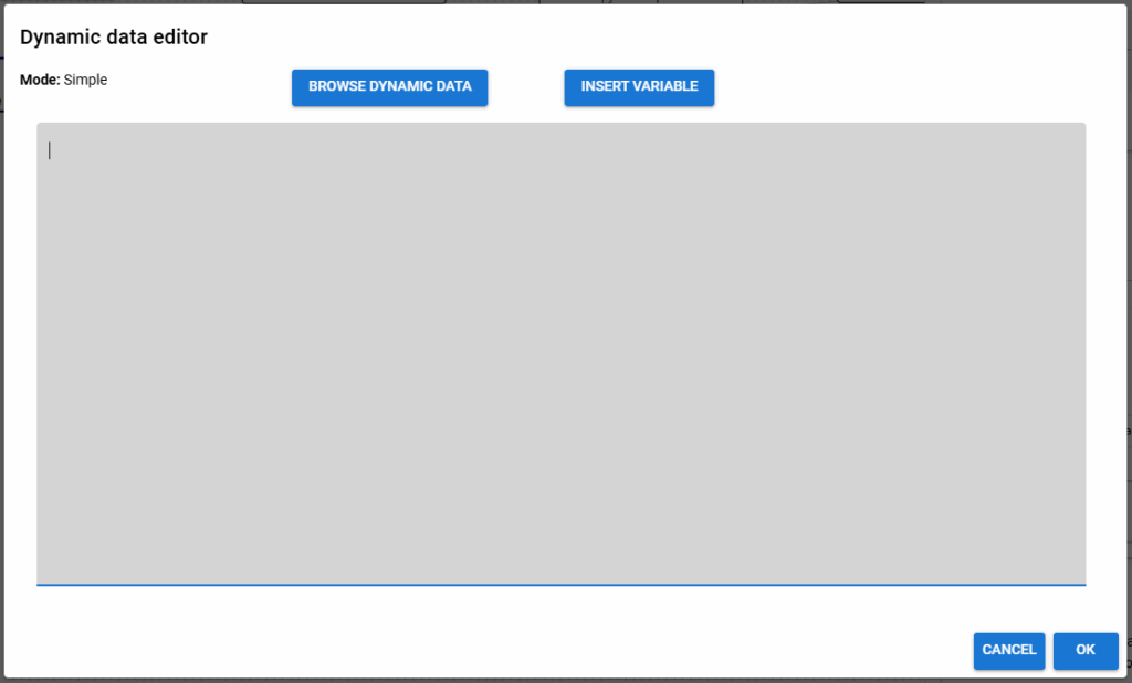 The dynamic data editor
